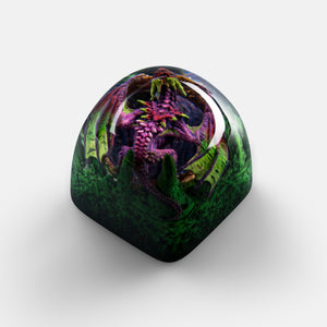 Dwarf Factory Mystic Dragon V3 Artisan Keycaps - Poison Hazard DOM